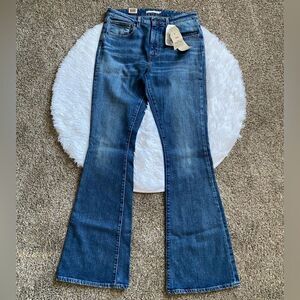 Levi’s High Rise Flare Jeans New Blue Slim‎ Through Hip & Thigh Womens Size 30